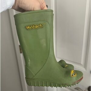 Vintage 1983 Wellipets Frog Rubber Rain Boots Size 7 23